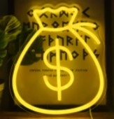 E-34 Money Bag Back Panel Neon Lamp With 12V 2A…
