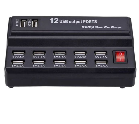 HT-XJC056 12Port USB Hub 60W 5V 2.4A/1A - Bundle of 2