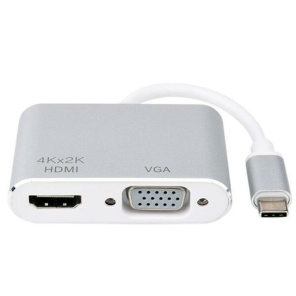 Type C Male To HDMI And VGA Female Adapter Cabl…