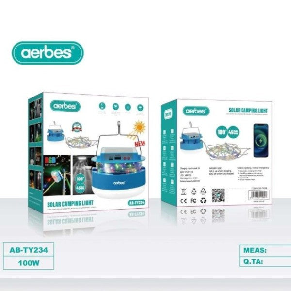 Aerbes AB-TY234 Solar 100W Emergency Light With…