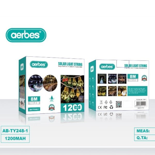 Aerbes AB-TY247-1 Warm White 8M Solar Bulb Stri…