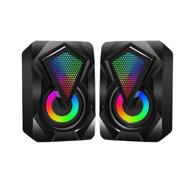 USB Wired Computer Speaker Home Desktop Game Audio With RGB Lights FO-D391