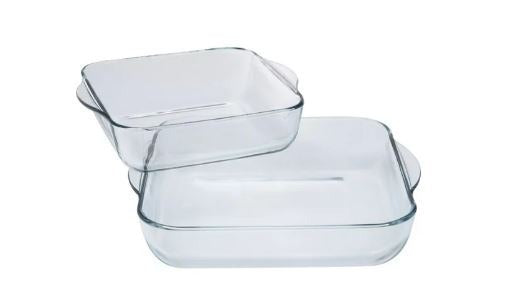 2 Piece Rectangular Glass Oven Dish (26+35cm)