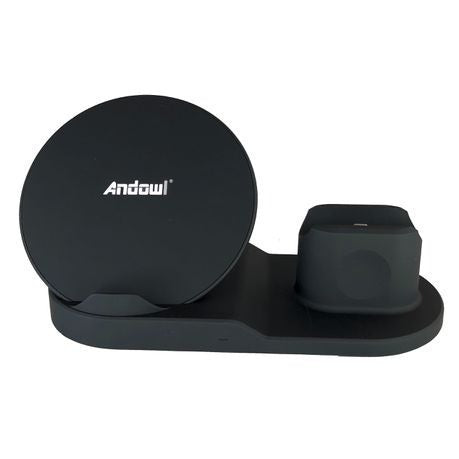 Andowl - Wireless Charger for iPhone, Apple Watch & AirPods - Fast Charger