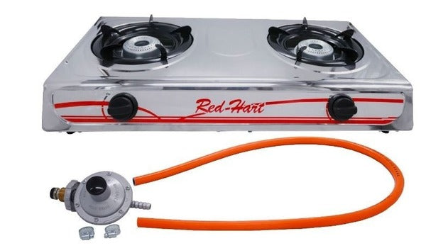 Red-Hart - 2 Burner Stainless Steel Gas Stove