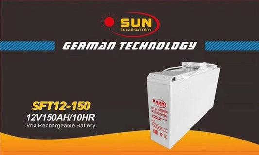 Sun Slimline 12v 150ah Solar Deep Cycle Gel Battery