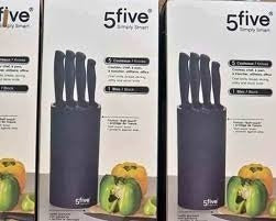 5 Piece Knife Block Set, Black