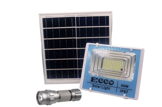 Ecco 60w Solar Flood Light with Remote and Stier Waterproof Torch