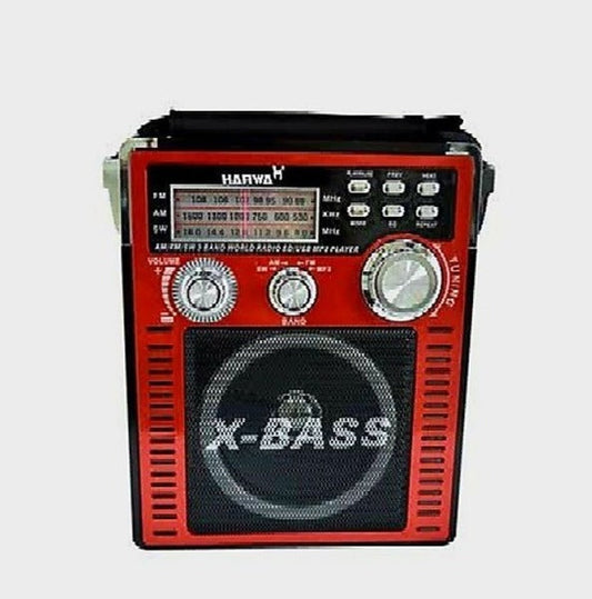 Harwa X-BASS 3 Band World Radio SD/USB MP3 Player with Torch and AUX Input