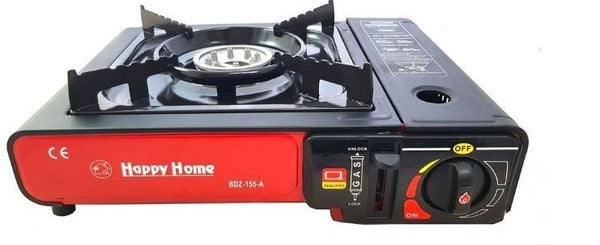 Happy Home Portable Gas Stove (Optional 4 x Butane Canisters)