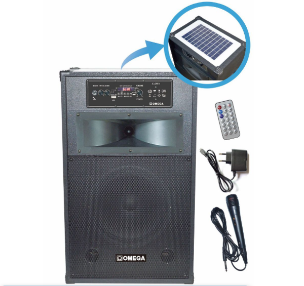 Omega Solar Panel Portable Speaker Karaoke Bluetooth/USB/TF/FM/AUX X-AWF