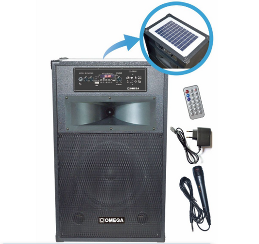Omega Solar Panel Portable Speaker Karaoke Bluetooth/USB/TF/FM/AUX X-AWF