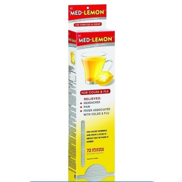 Med-Lemon Menthol With Vitamin C Dispenser Hot Medication x 72 Sachets