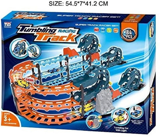 Indoor Stunt Tumbling Electric Race Car Track Set with Light and Sound