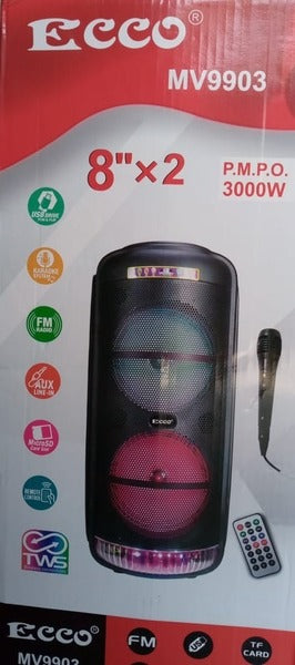 Ecco portable party speaker 8" MV9903