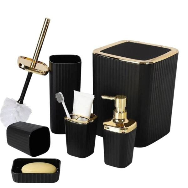 6-Piece Bathroom Accessories Set - Black