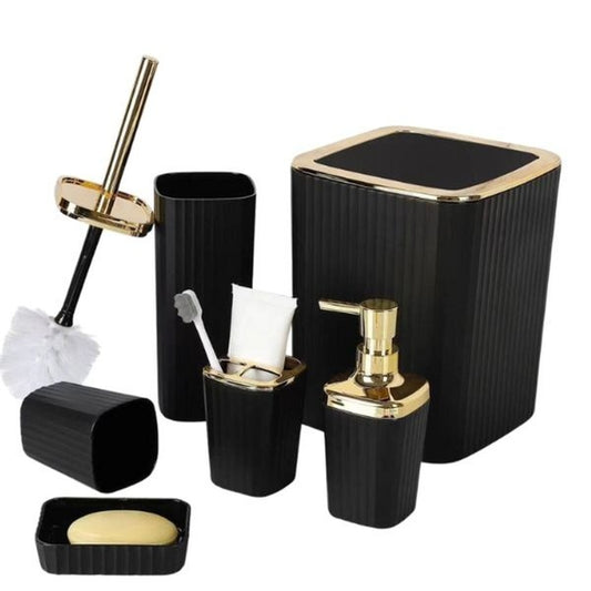 6-Piece Bathroom Accessories Set - Black