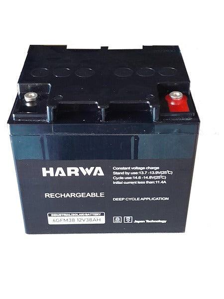 HARWA 12V 38AH DEEP CYCLE SOLAR BATTERY