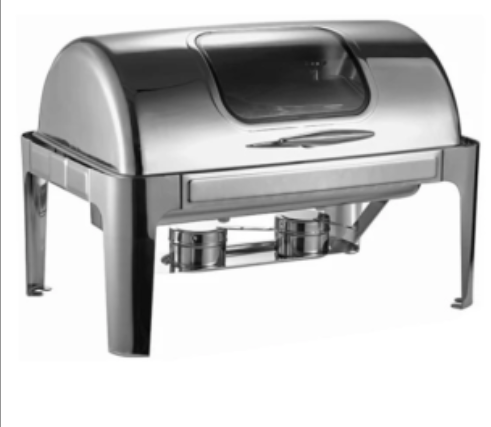 Silver Rectangular Chafing Dish – With Window