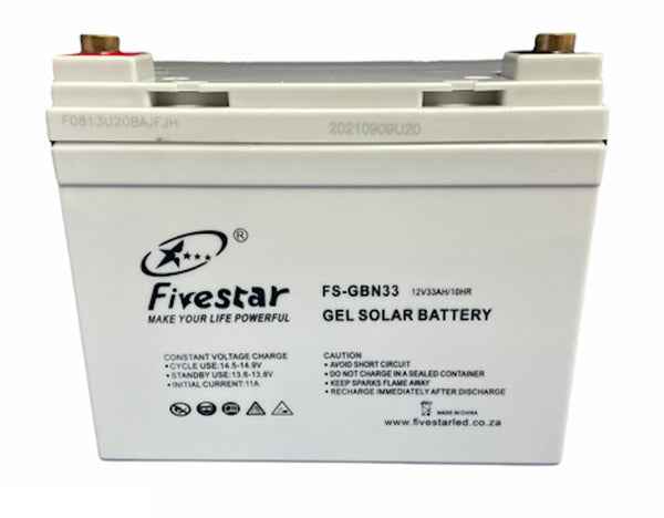 Solar Gel 12V Battery 33AH Deep Cycle