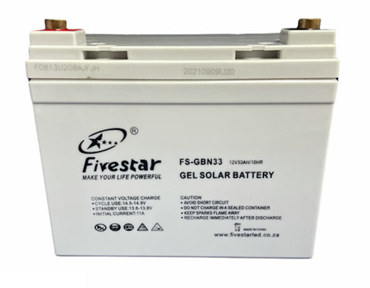 Solar Gel 12V Battery 33AH Deep Cycle