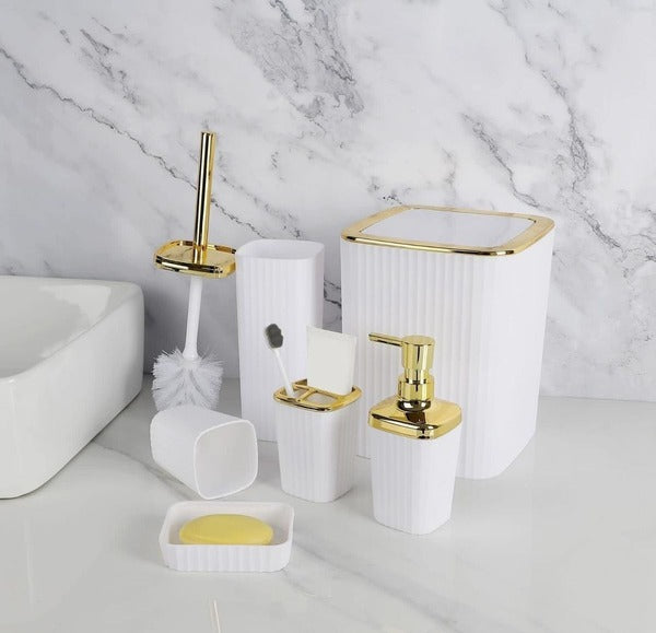 6-Piece Bathroom Accessories Set white