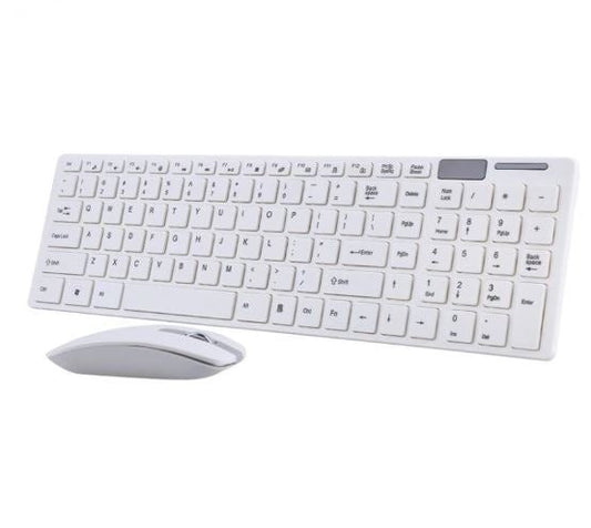 HK6800 Ultra-thin 2.4g Wireless Keyboard Mouse Combos With Keypad Film Black/White x 2