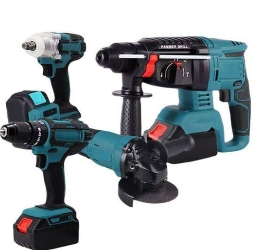XF0818 Set Of Impact Wrench,Angle Grinder,Hammer Drill, Electric Drill With 2 48V Batteries