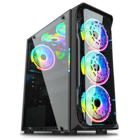 Dazzle Transparent ATX M-ATX CPU SPCC Steel Plate RGB Gaming Case Tower
