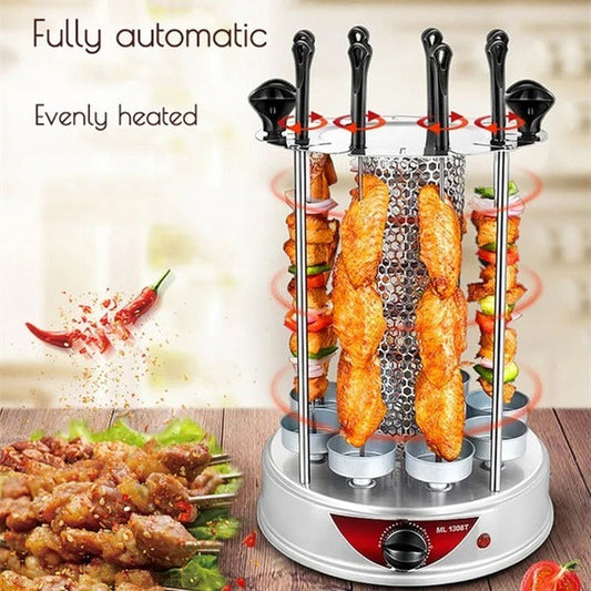 Electric BBQ Grill Automatic Rotating Barbecue Grill Vertical With Five Forks