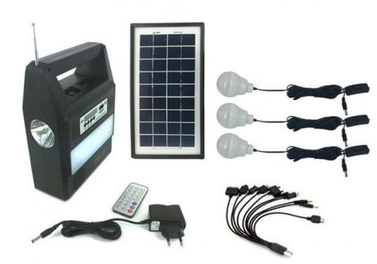 GD-8216 Rechargeable Solar Digital Light Kit FM Radio MP3 Player