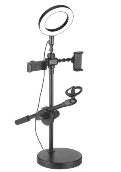 9 Inch Ring Light with Mic Stand and 2 Phone Holder