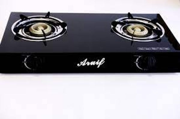 Aruif 2 Burner Glass Top Gas Stove