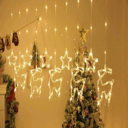 ZYF-31 Star And Reindeer LED Fairy Curtain Ligh… - Bundle of 3