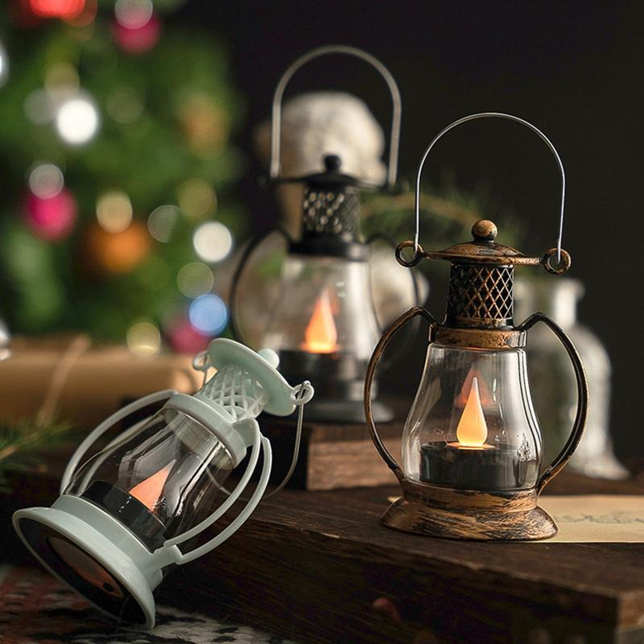 Battery Operated Retro Lantern LED Candle Pack … - Bundle of 2