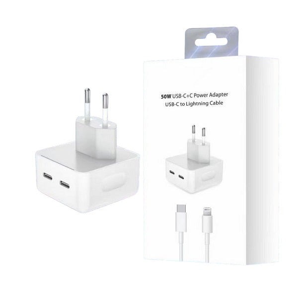 50W Dual PD Charger With Type C to Lightning 1M… - Bundle of 3