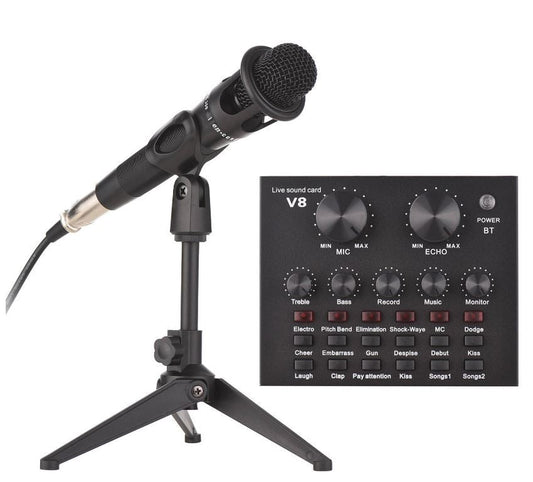 V8S Audio Mixer with BM800 Condenser Microphone…