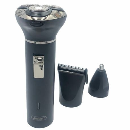 Andowl Men's 3-in-1 Wireless Electric Shaver and Nose Hair & Beard Trimmer