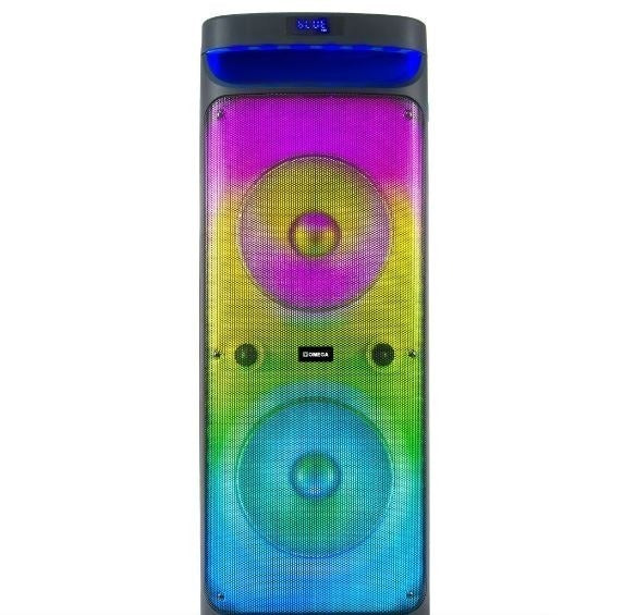 Omega Dual10"Rumba Series Karaoke Speaker+Equalizer Battery-Powered OP-84A5