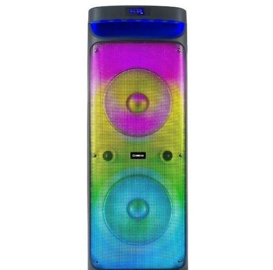 Omega Dual10"Rumba Series Karaoke Speaker+Equalizer Battery-Powered OP-84A5
