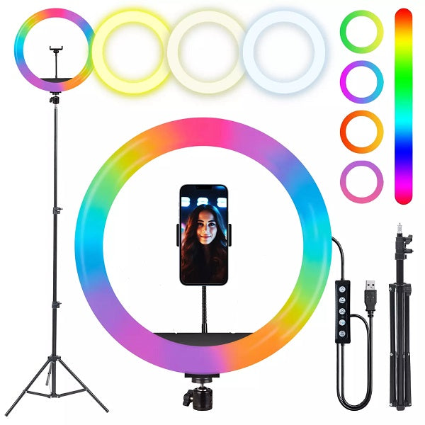Wolulu AS-32724 14″ RGB Soft Ring Light w…